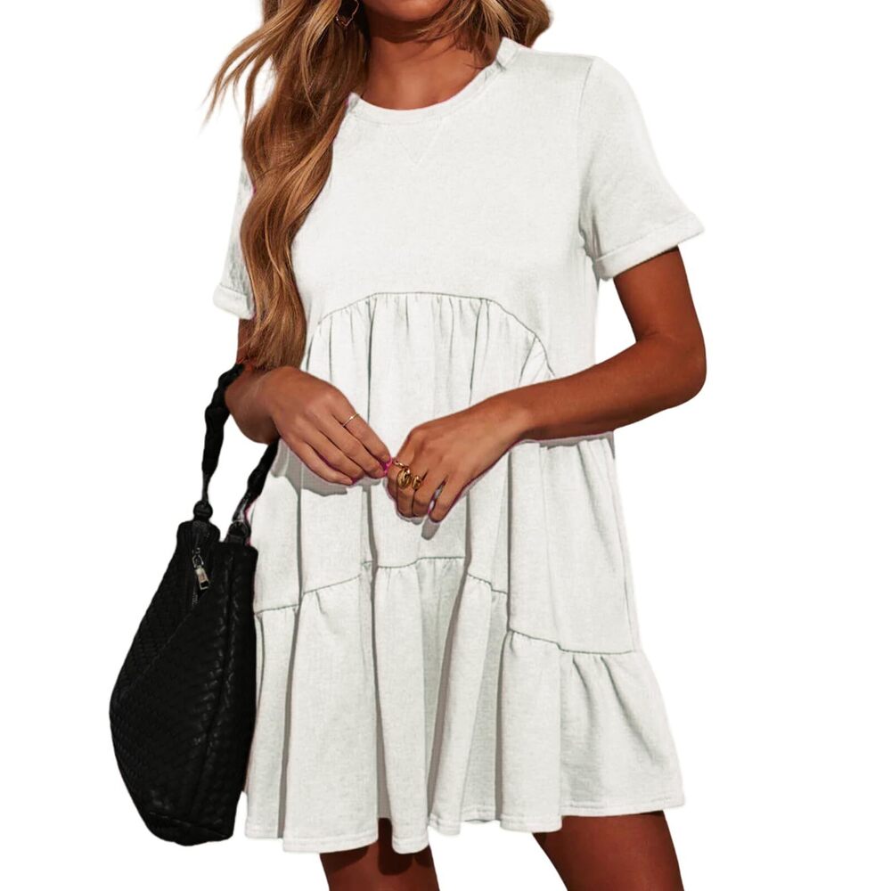 6594 Casual Dresses Short Sleeve Beach Mini Dress Summer Plus Size Baby
